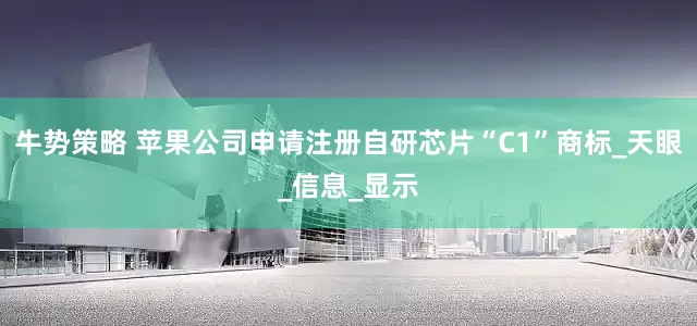 牛势策略 苹果公司申请注册自研芯片“C1”商标_天眼_信息_显示